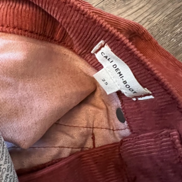 Madewell Cali Demi-Boot Jeans Corduroy Button-Fly High Rise Size 25 M0602 Rust - Picture 9 of 13